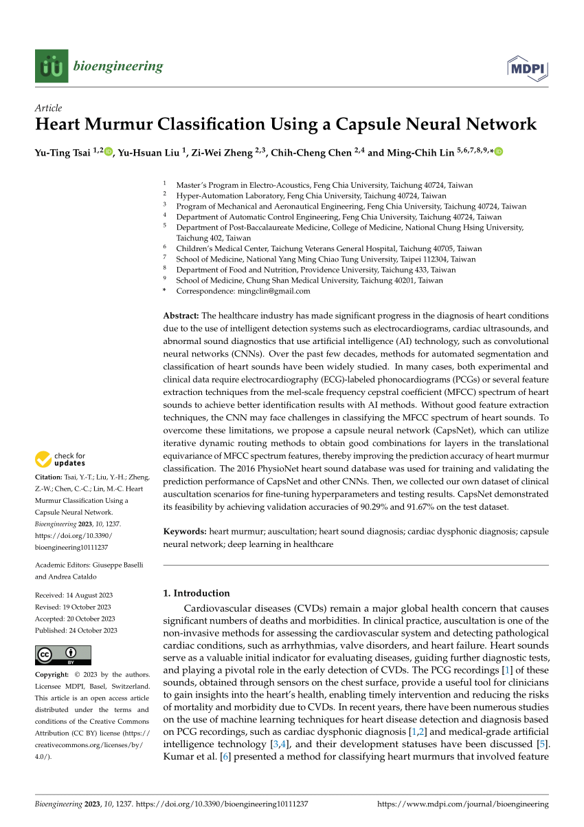 Pdf Heart Murmur Classification Using A Capsule Neural Network