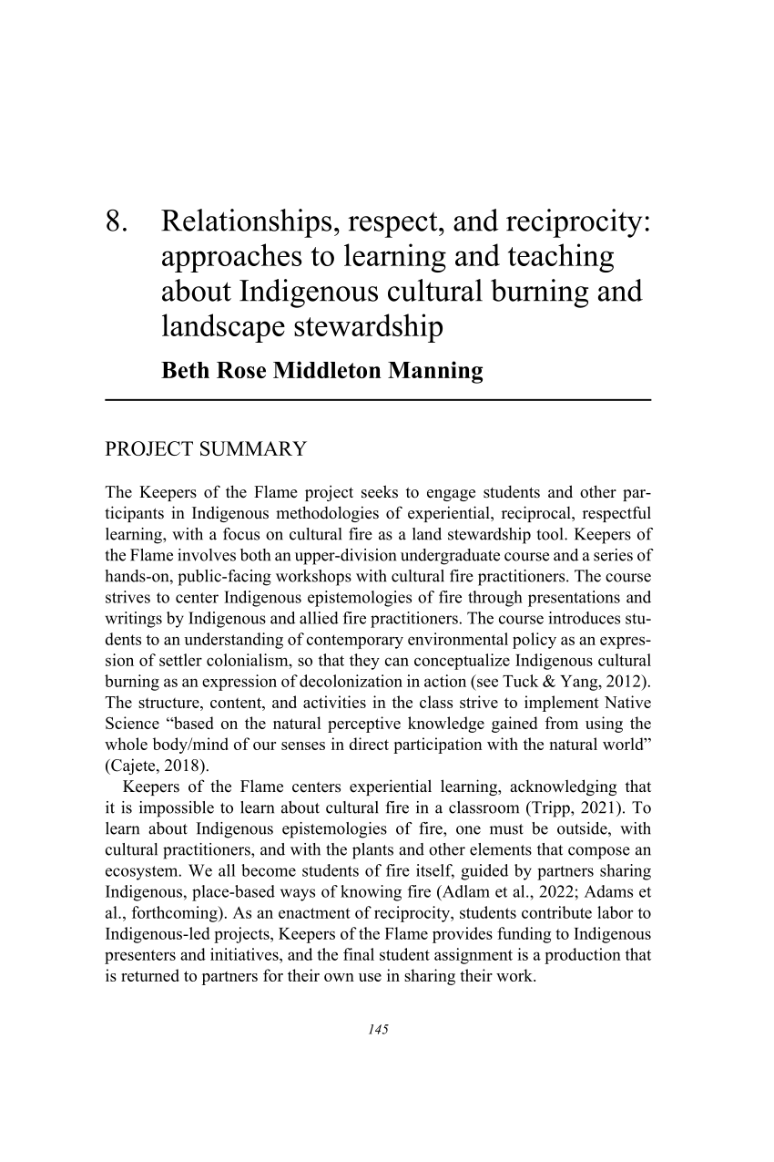 PDF) Relationships, respect, and reciprocity: approaches to