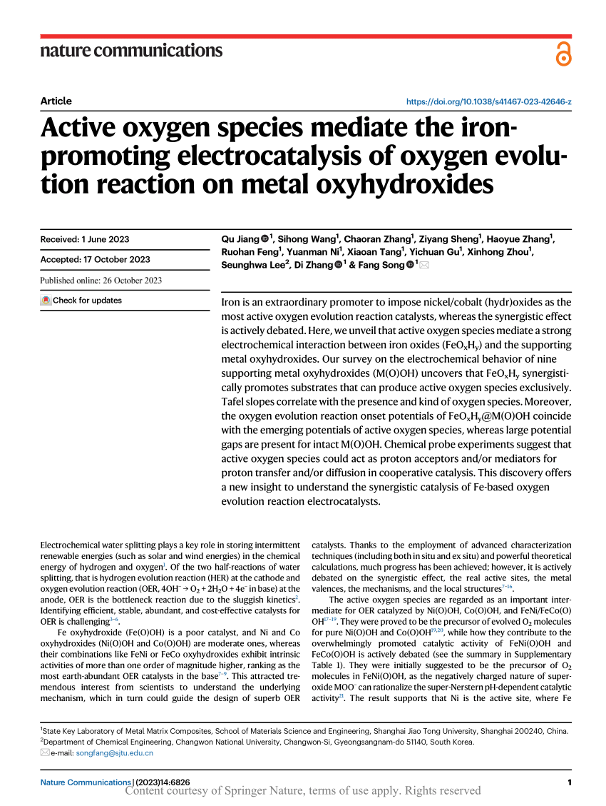PDF) Active oxygen species mediate the iron-promoting 