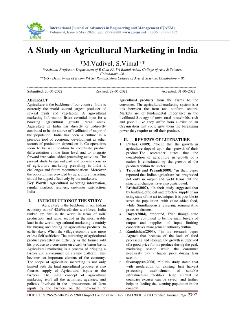 thesis on agricultural marketing