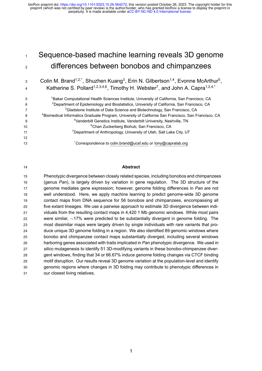 (PDF) Sequence-based machine learning reveals 3D genome differences