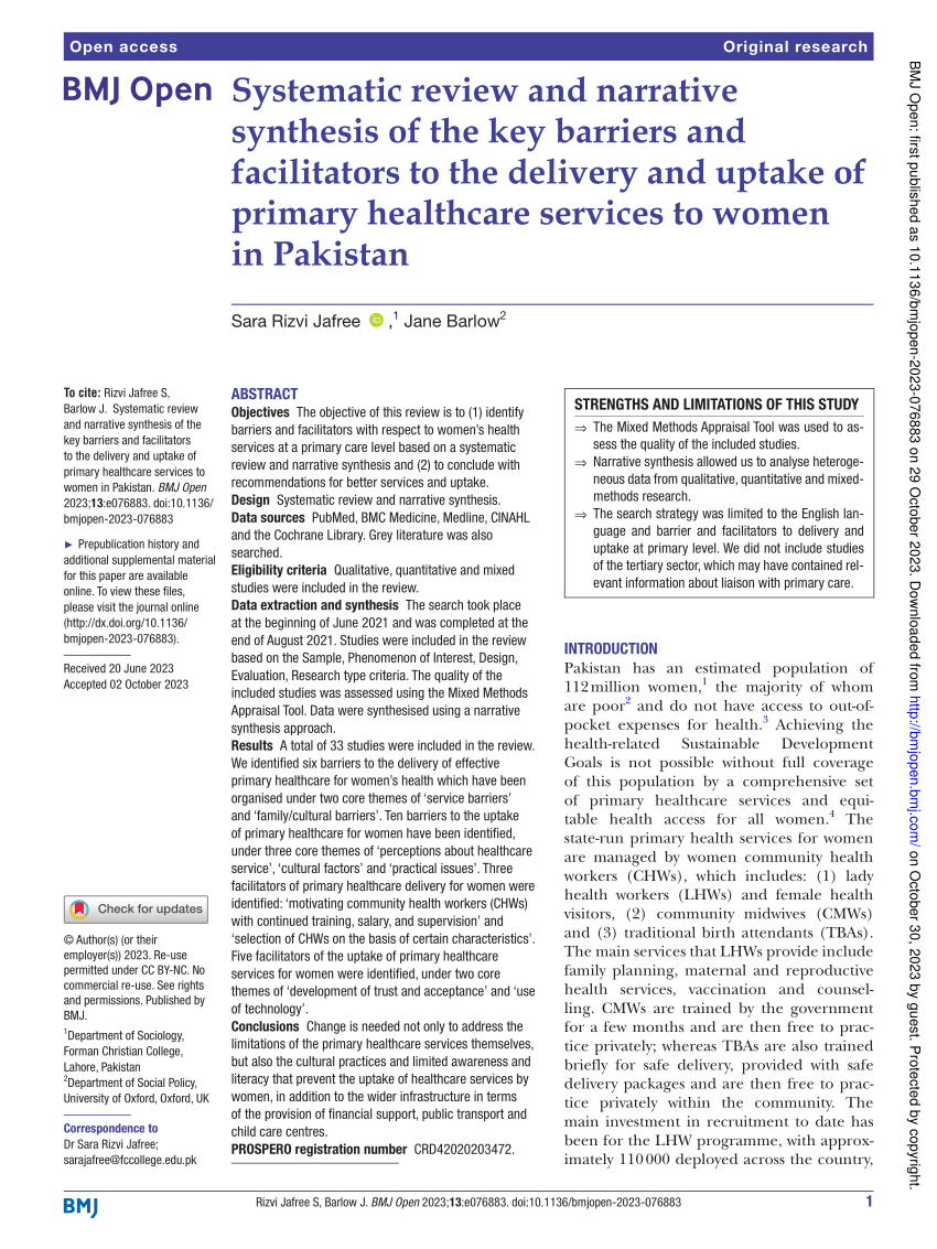 systematic review and narrative synthesis