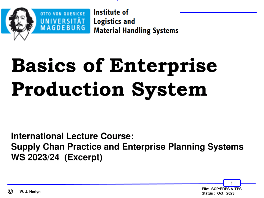 (PDF) Basics of Enterprise Production System