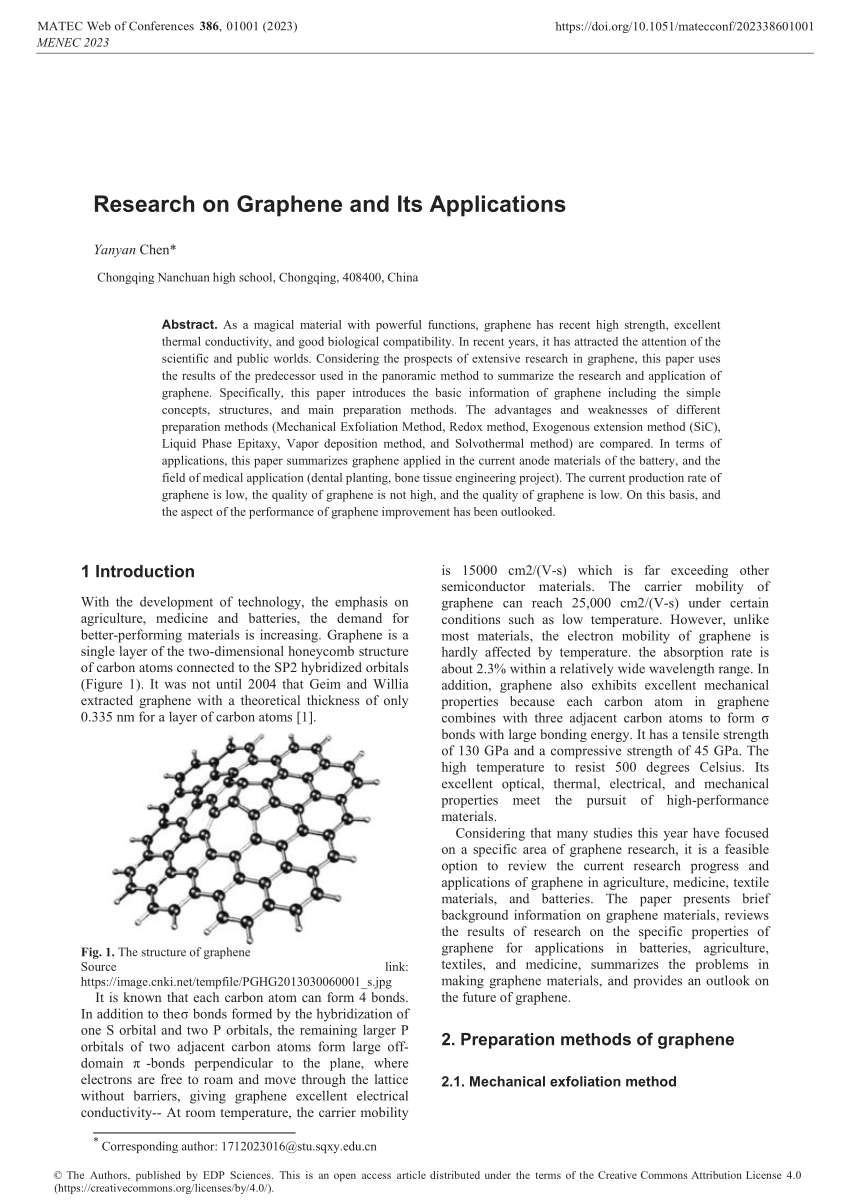 research articles about graphene