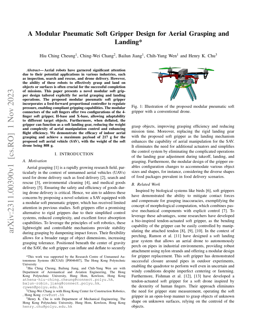 This drone can hang onto objects with a mechanical gripper