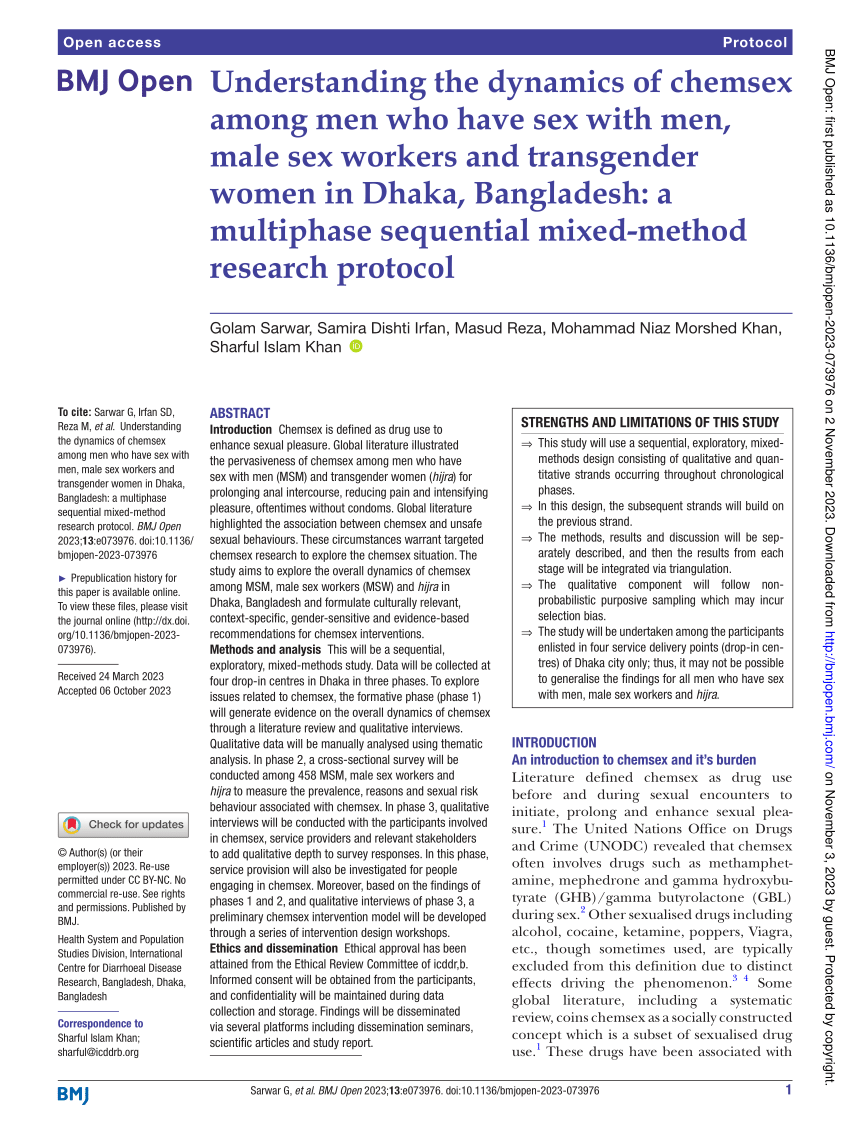 Pdf Understanding The Dynamics Of Chemsex Among Men Who Have Sex With Men Male Sex Workers 0763