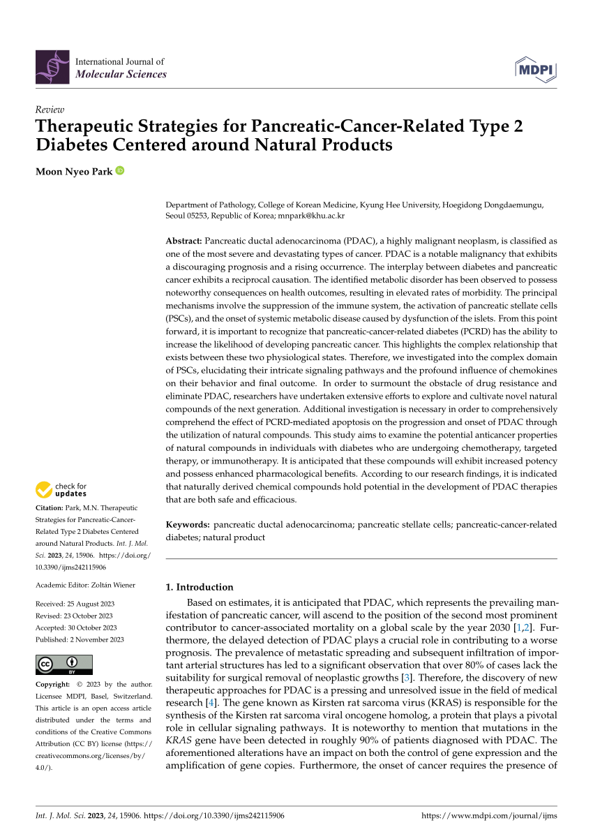 PDF) Therapeutic Strategies for Pancreatic-Cancer-Related Type 2 