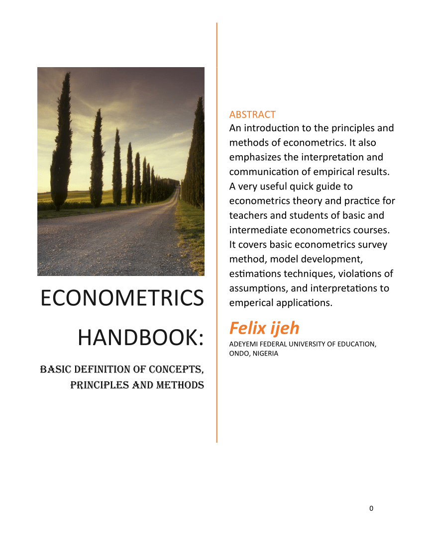 PDF ECONOMETRICS HANDBOOK BASIC DEFINITION OF CONCEPTS