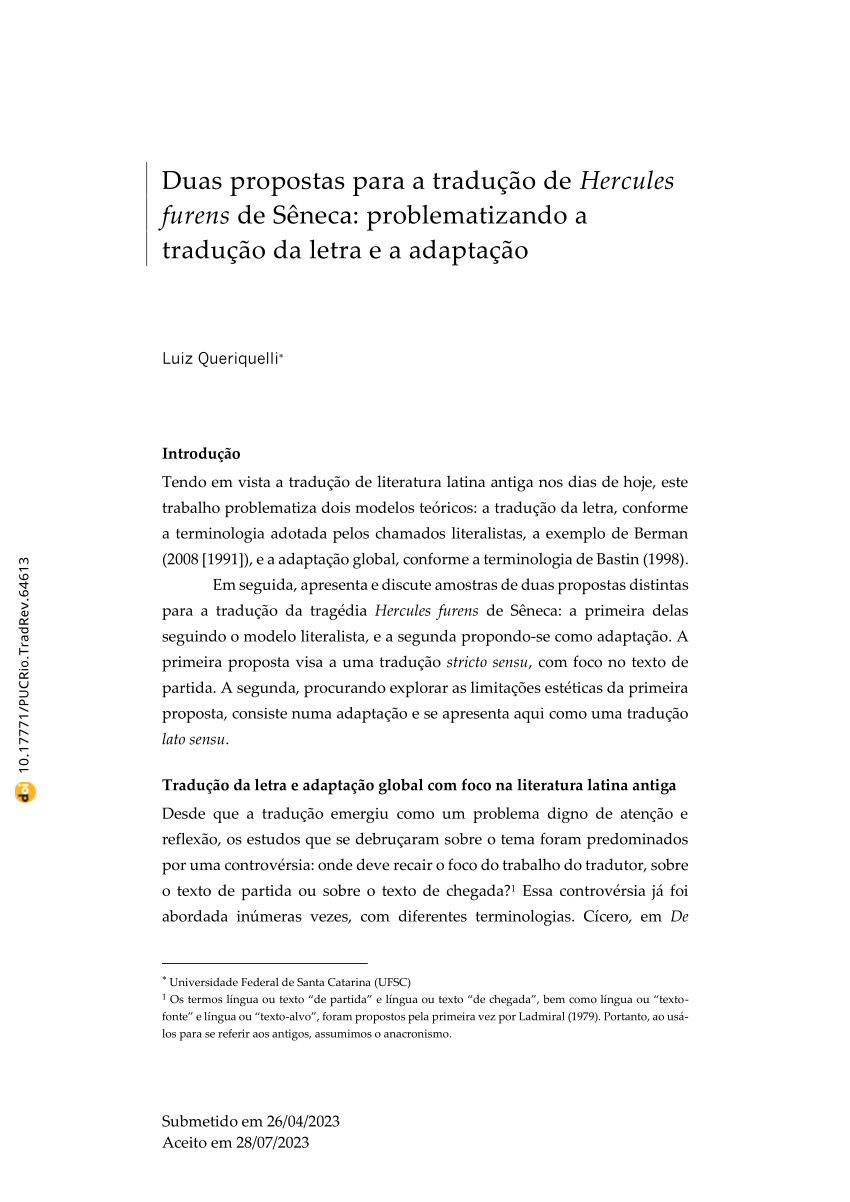 PDF) CÍCERO E SEU PROJETO TRADUTÓRIO/ CICERO AND HIS TRANSLATION