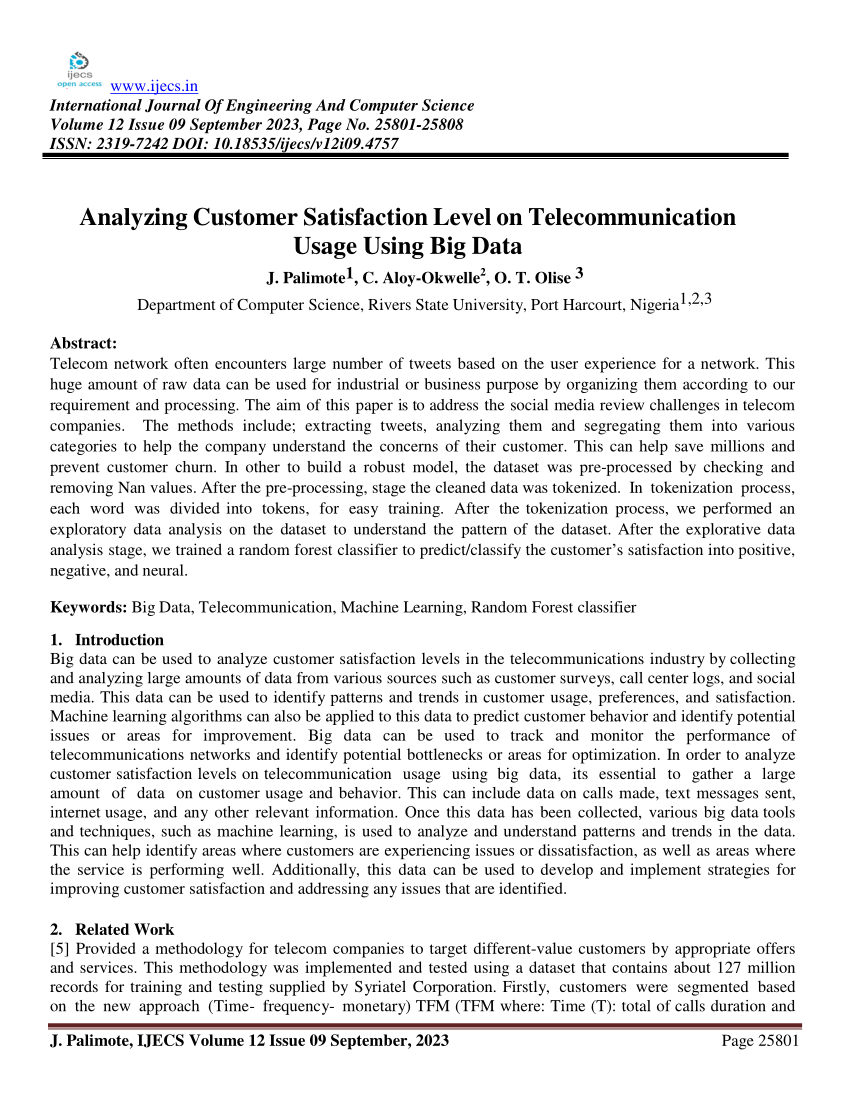 research proposal on customer satisfaction in telecommunication