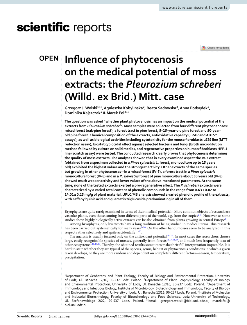 https://www.researchgate.net/publication/375773748_Influence_of_phytocenosis_on_the_medical_potential_of_moss_extracts_the_Pleurozium_schreberi_Willd_ex_Brid_Mitt_case