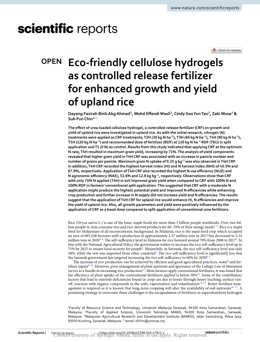 PDF) Eco-friendly cellulose hydrogels as controlled release 