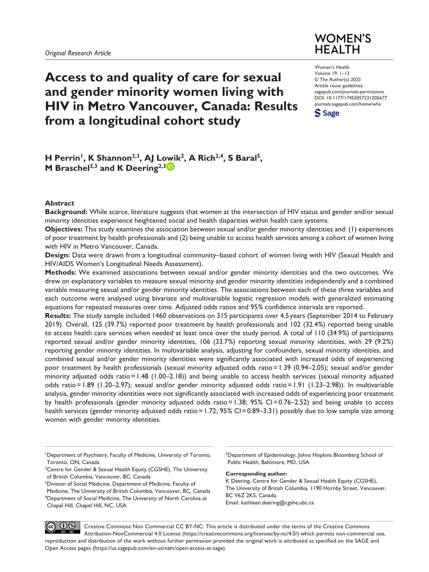 PDF Access to and quality of care for sexual and gender minority