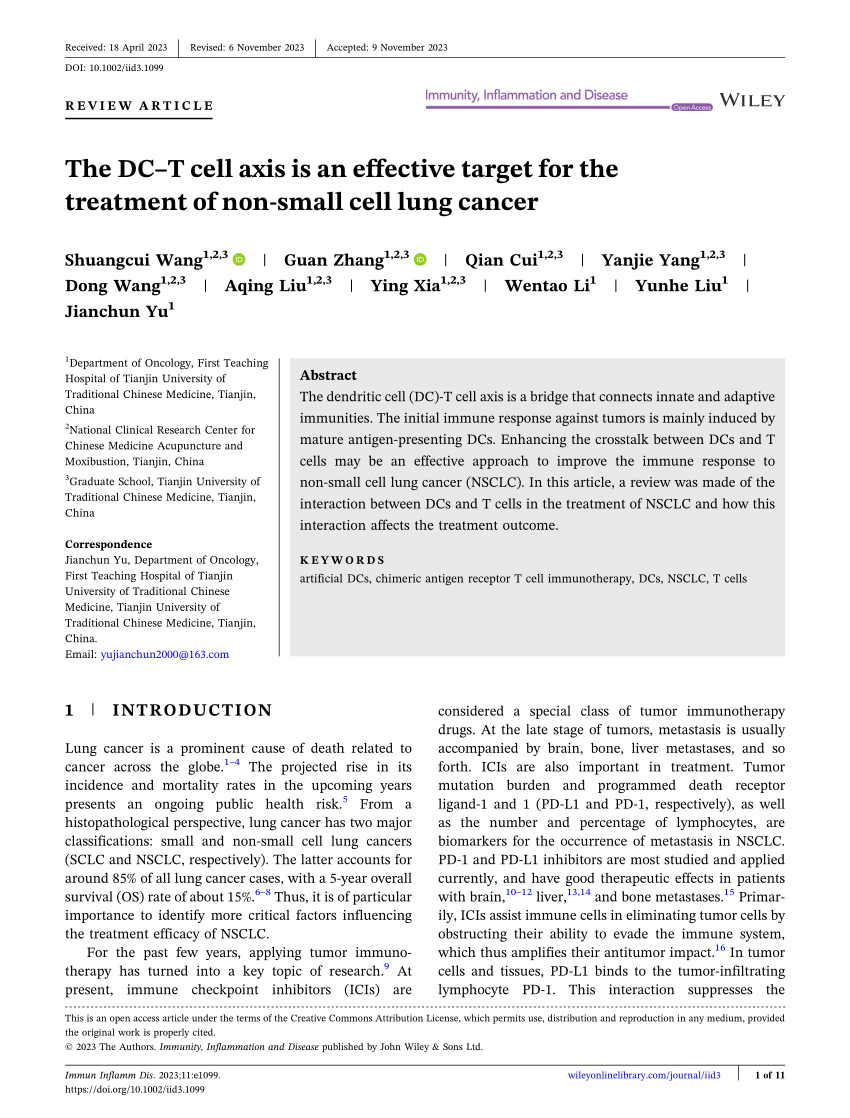 (PDF) The DC–T cell axis is an effective target for the treatment of ...