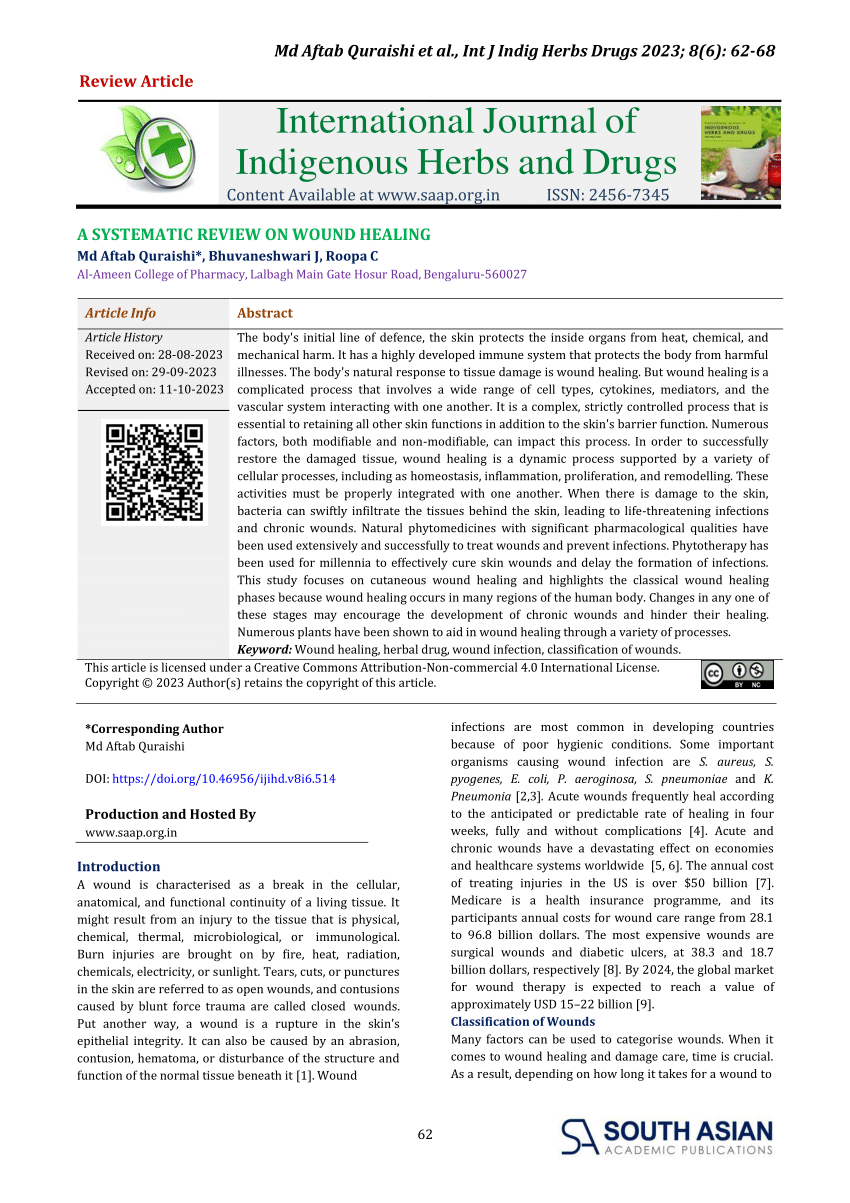 systematic literature review and wound healing