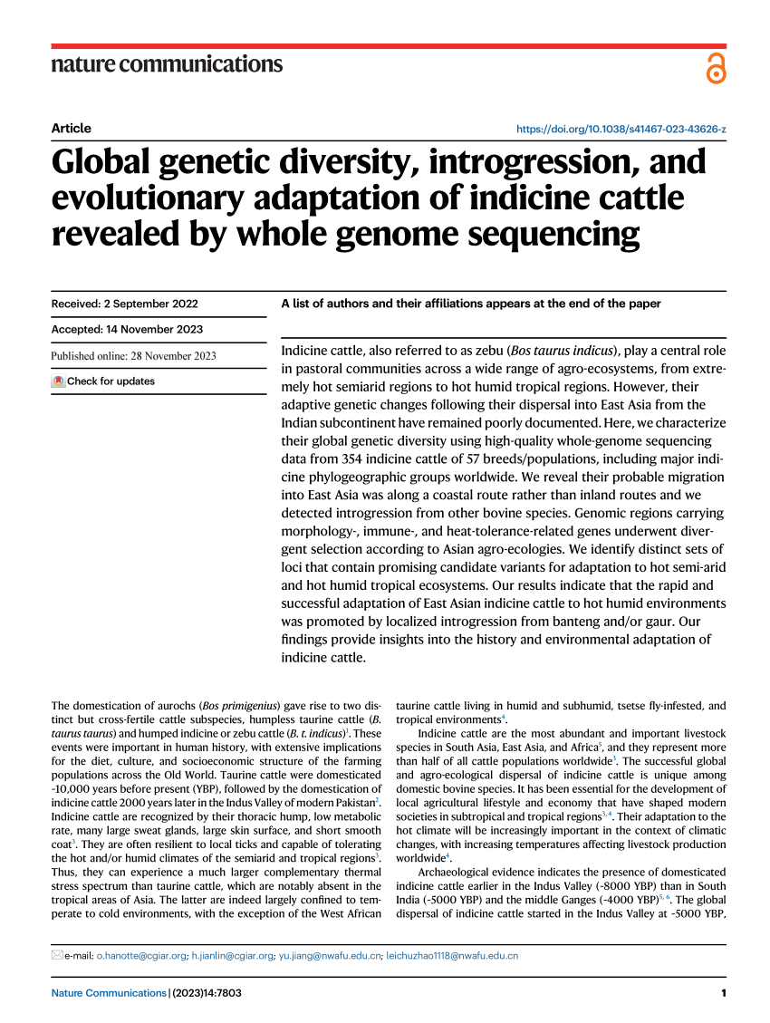 PDF) Global genetic diversity, introgression, and evolutionary 