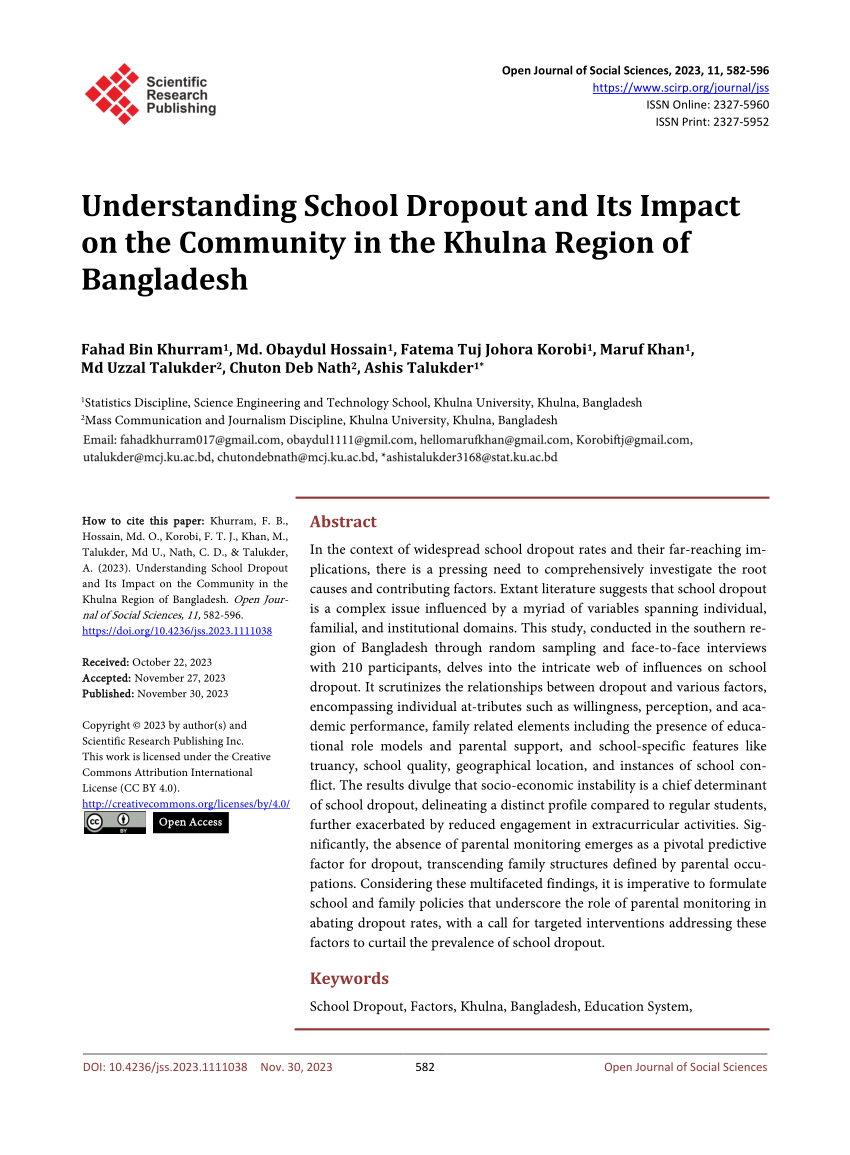 research on school dropout in bangladesh