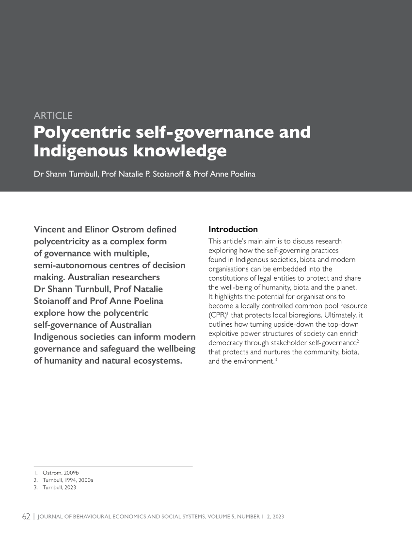 PDF) Polycentric self-governance and Indigenous knowledge