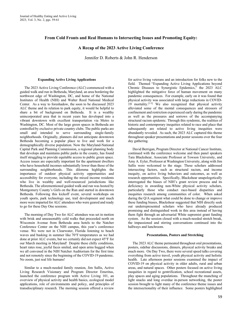 (PDF) From Cold Fronts and Real Humans to Intersecting Issues and