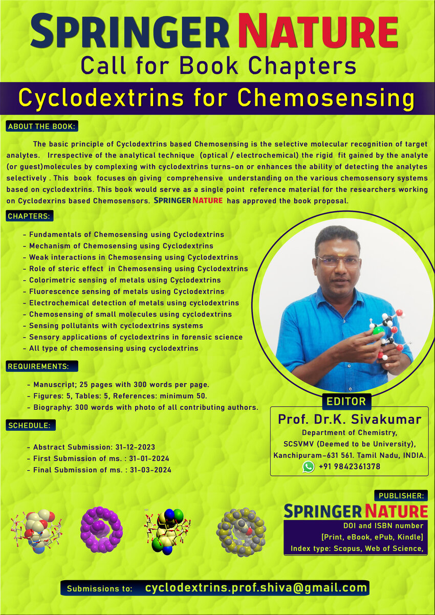 (PDF) Call for Book Chapters on “Cyclodextrins for Chemosensing
