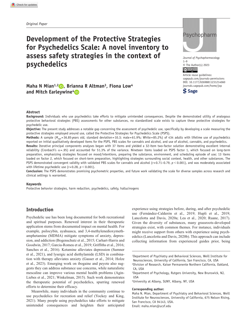 Protective Behavioral Strategies for Marijuana Scale