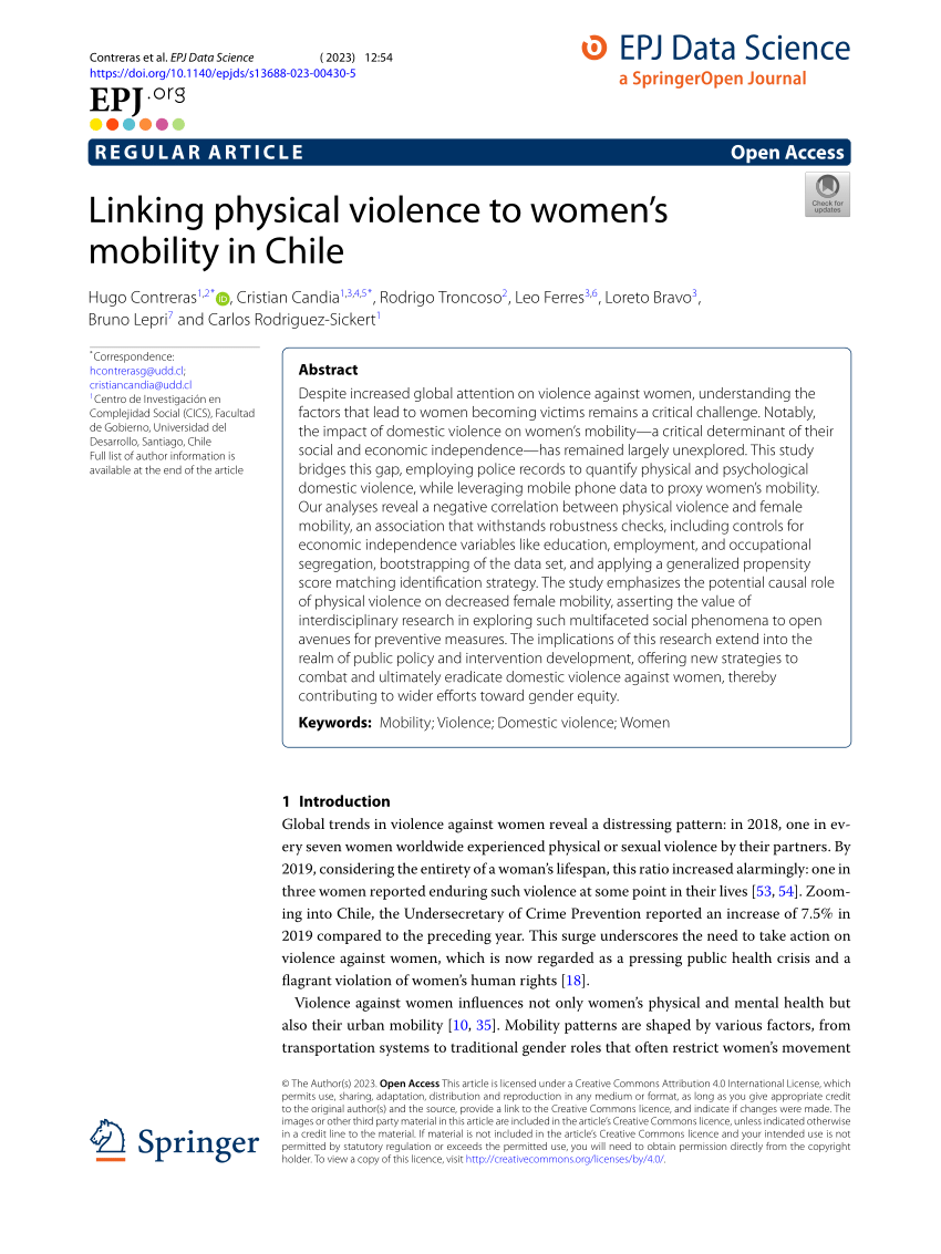 PDF Linking physical violence to women s mobility in Chile