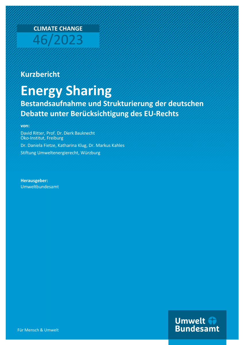 PDF) Energy Sharing Bestandsaufnahme und Strukturierung der