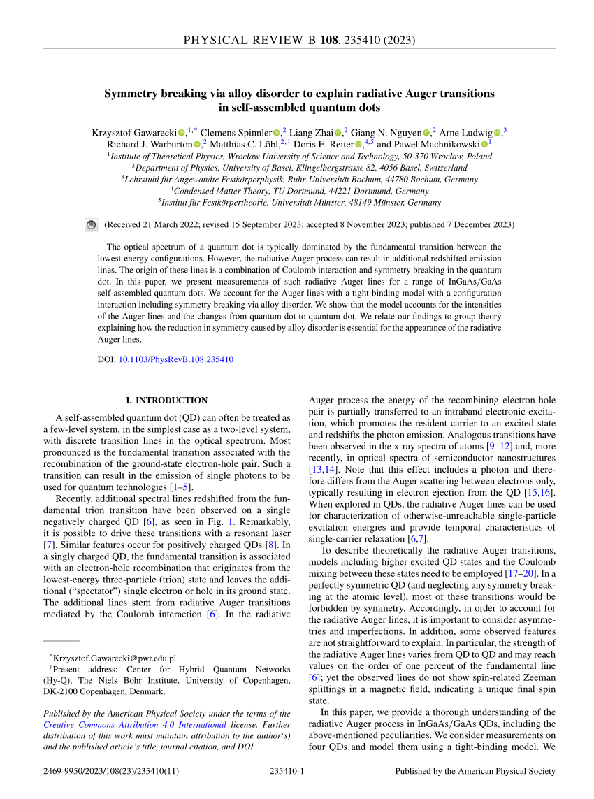 (PDF) Symmetry breaking via alloy disorder to explain radiative Auger ...