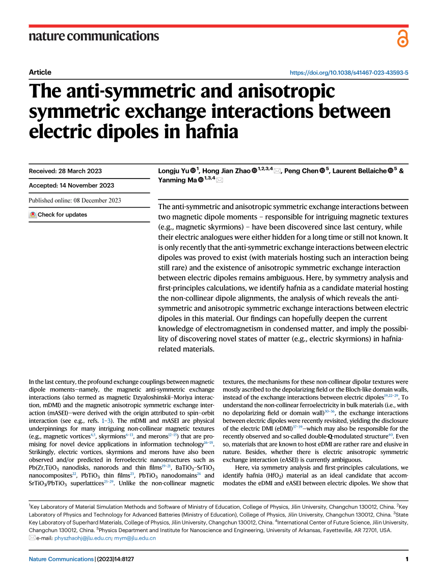 (PDF) The anti-symmetric and anisotropic symmetric exchange 
