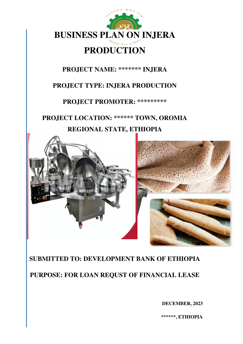 bread baking business plan in ethiopia pdf