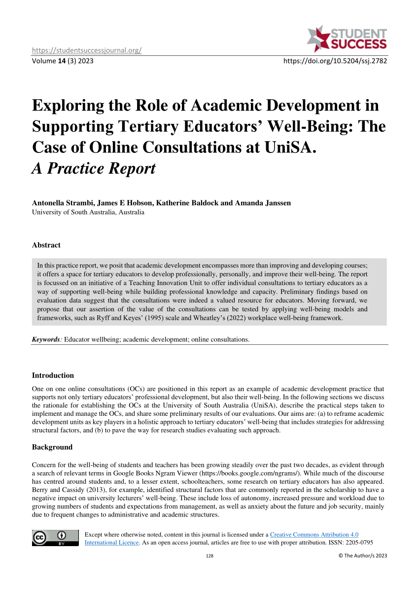 (PDF) Exploring the Role of Academic Development in Supporting Tertiary ...