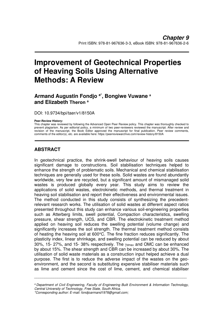(PDF) Improvement of Geotechnical Properties of Heaving Soils Using ...