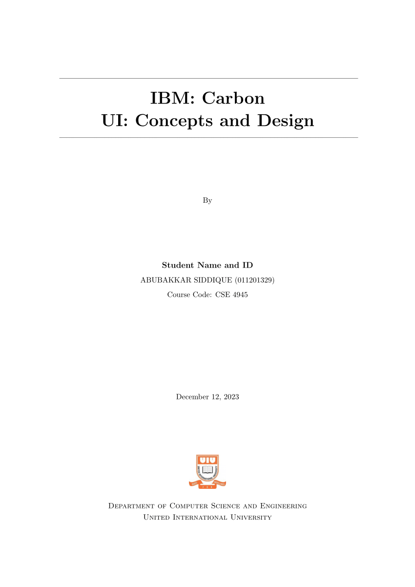 PDF) IBM: Carbon UI: Concepts and Design