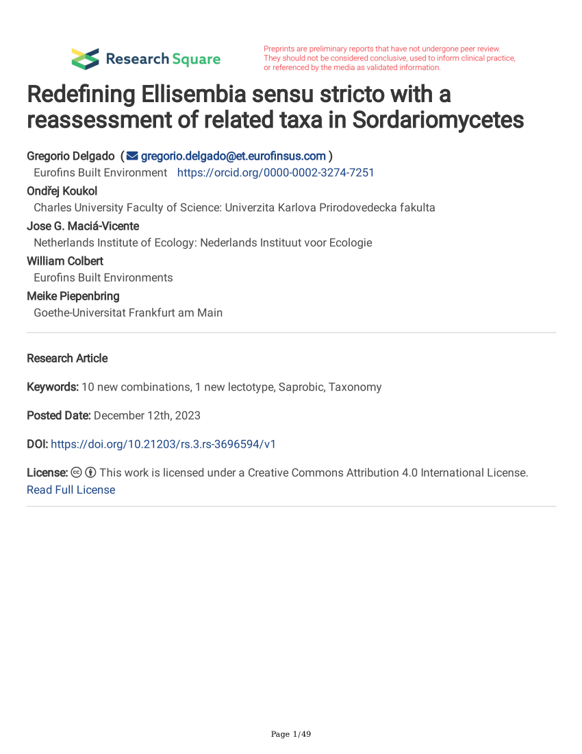 PDF) Redefining Ellisembia sensu stricto with a reassessment of 