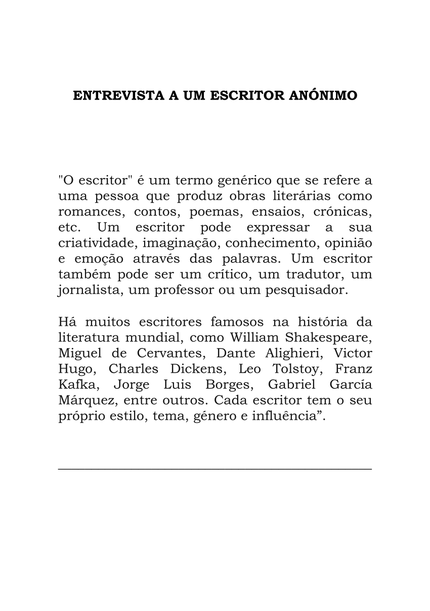 PDF ENTREVISTA A UM ESCRITOR AN NIMO