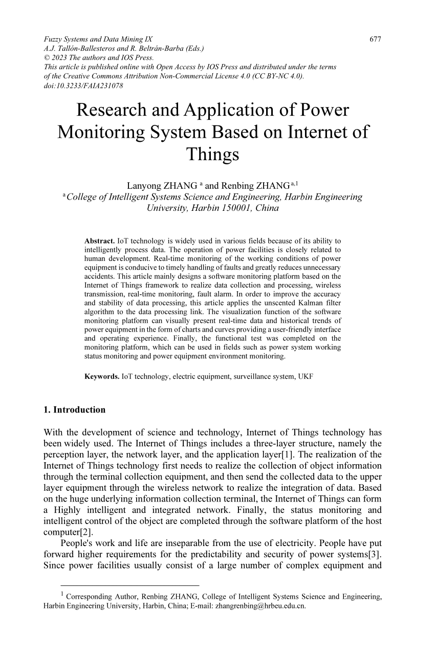 Article  Development of a Web-Based Monitoring System for Power