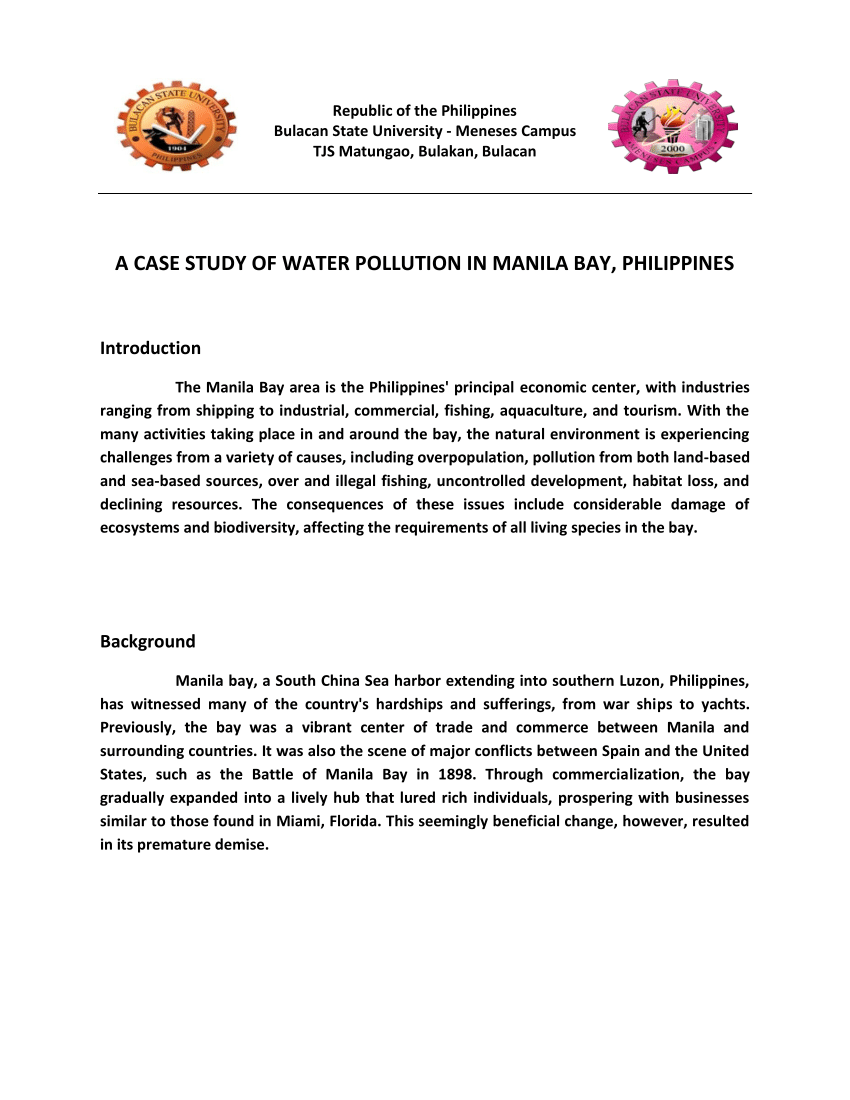 case study about water pollution in the philippines