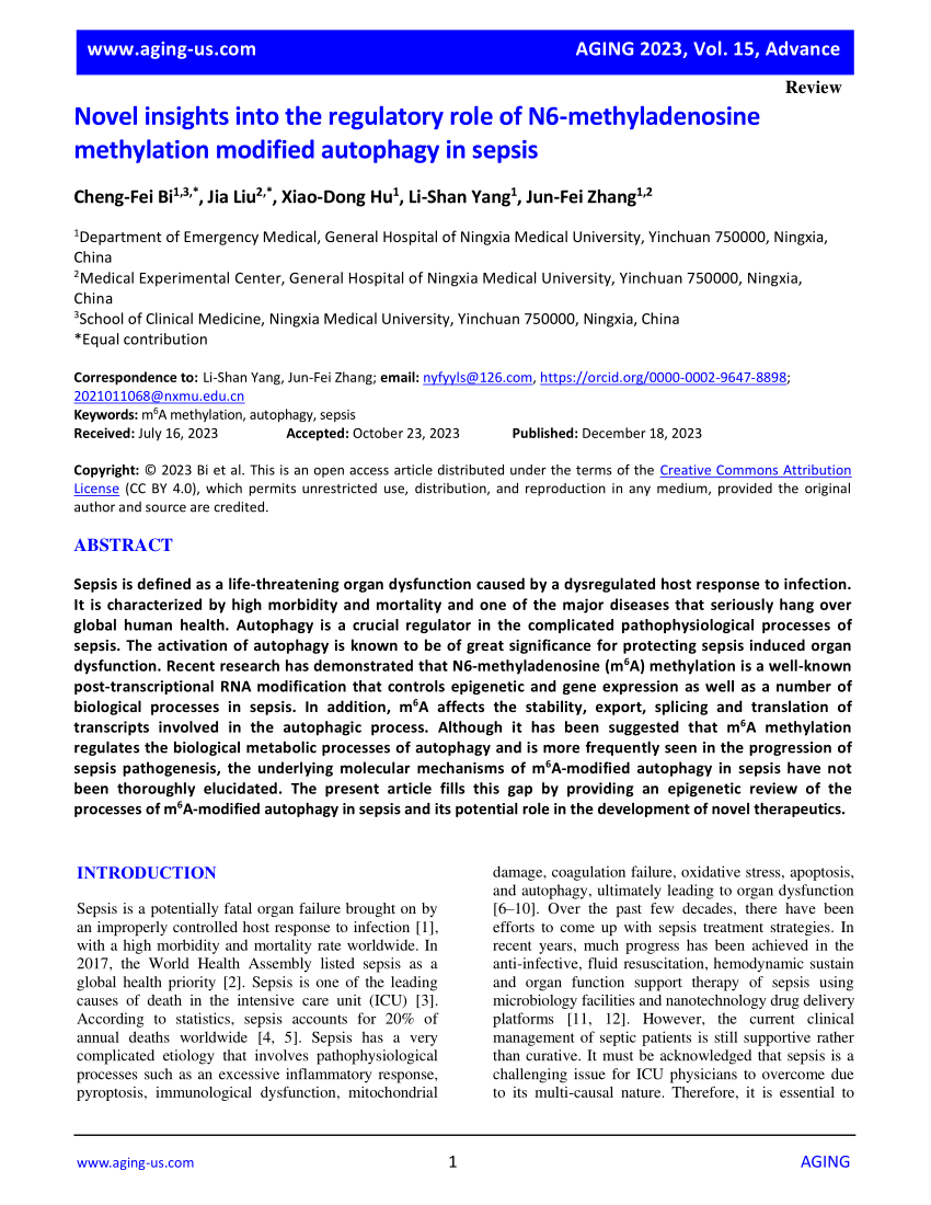 PDF) Novel insights into the regulatory role of N6-methyladenosine 