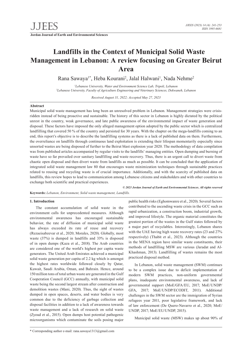 waste management in lebanon essay