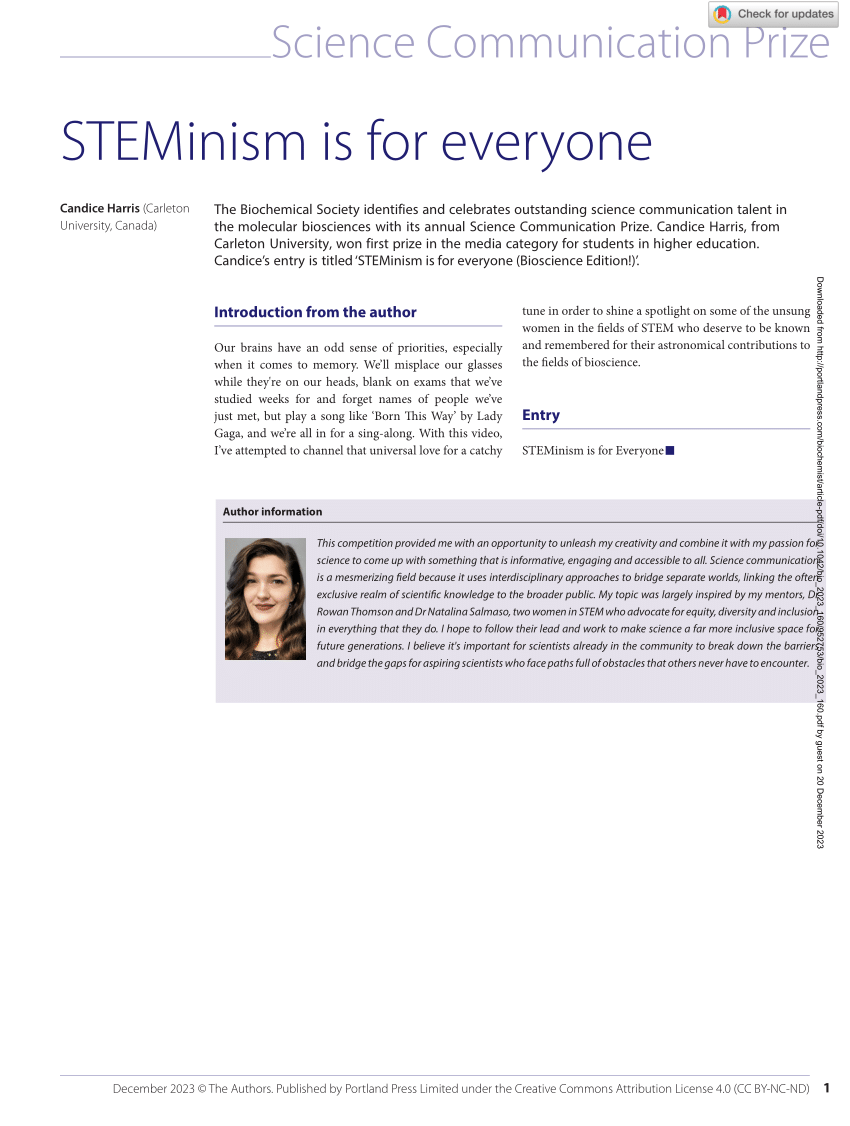 PDF) STEMinism is for everyone