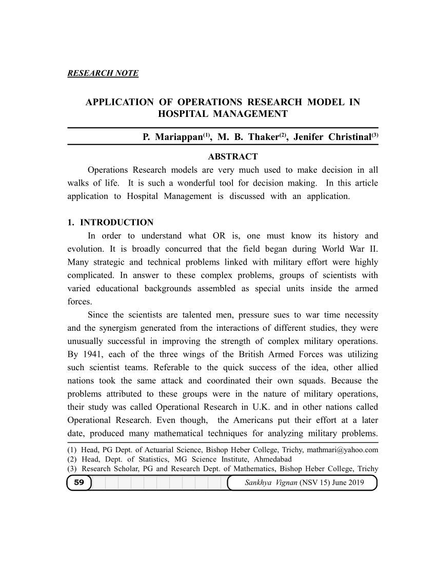 assignment model in operation research pdf