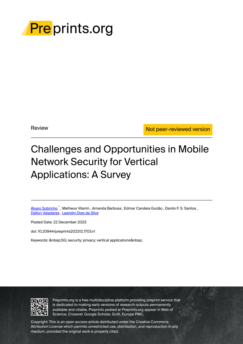 PDF) Challenges and Opportunities in Mobile Network Security for 