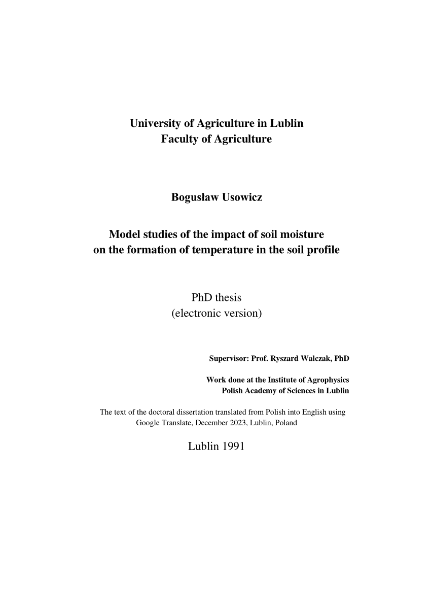 moisture content thesis pdf