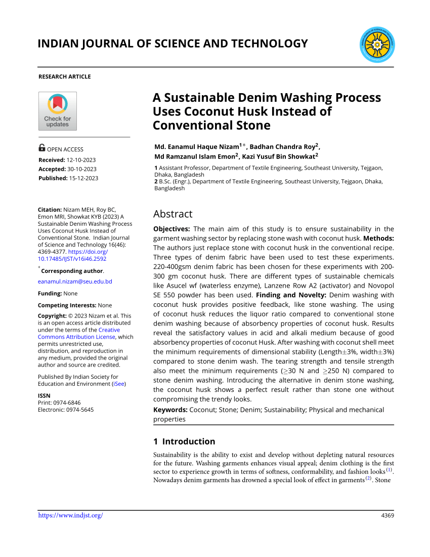 Effects of Dry Washing Process on Denim Garment | Semantic Scholar