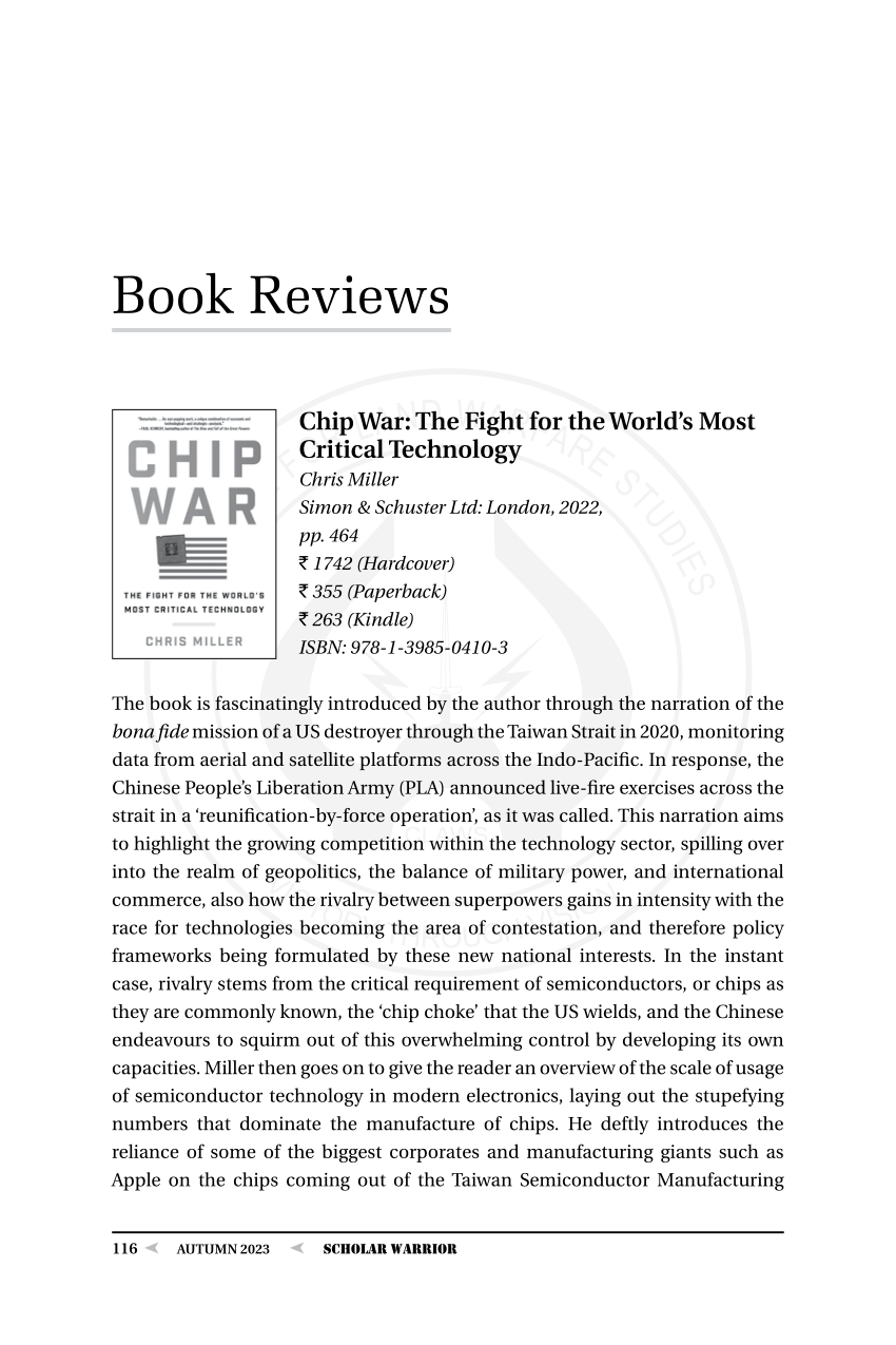 The Chip Wars. The great struggle for world domination', by Chris Miller