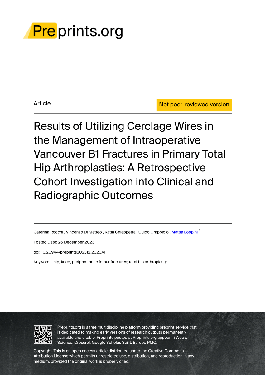 (PDF) Results of Utilizing Cerclage Wires in the Management of ...