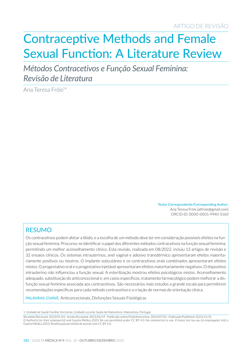 contraceptive methods literature review