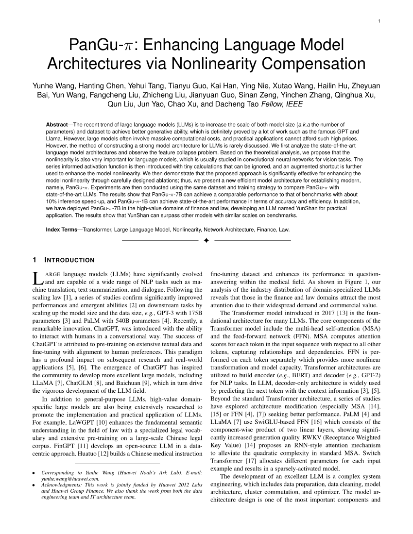 PDF PanGu Enhancing Language Model Architectures via