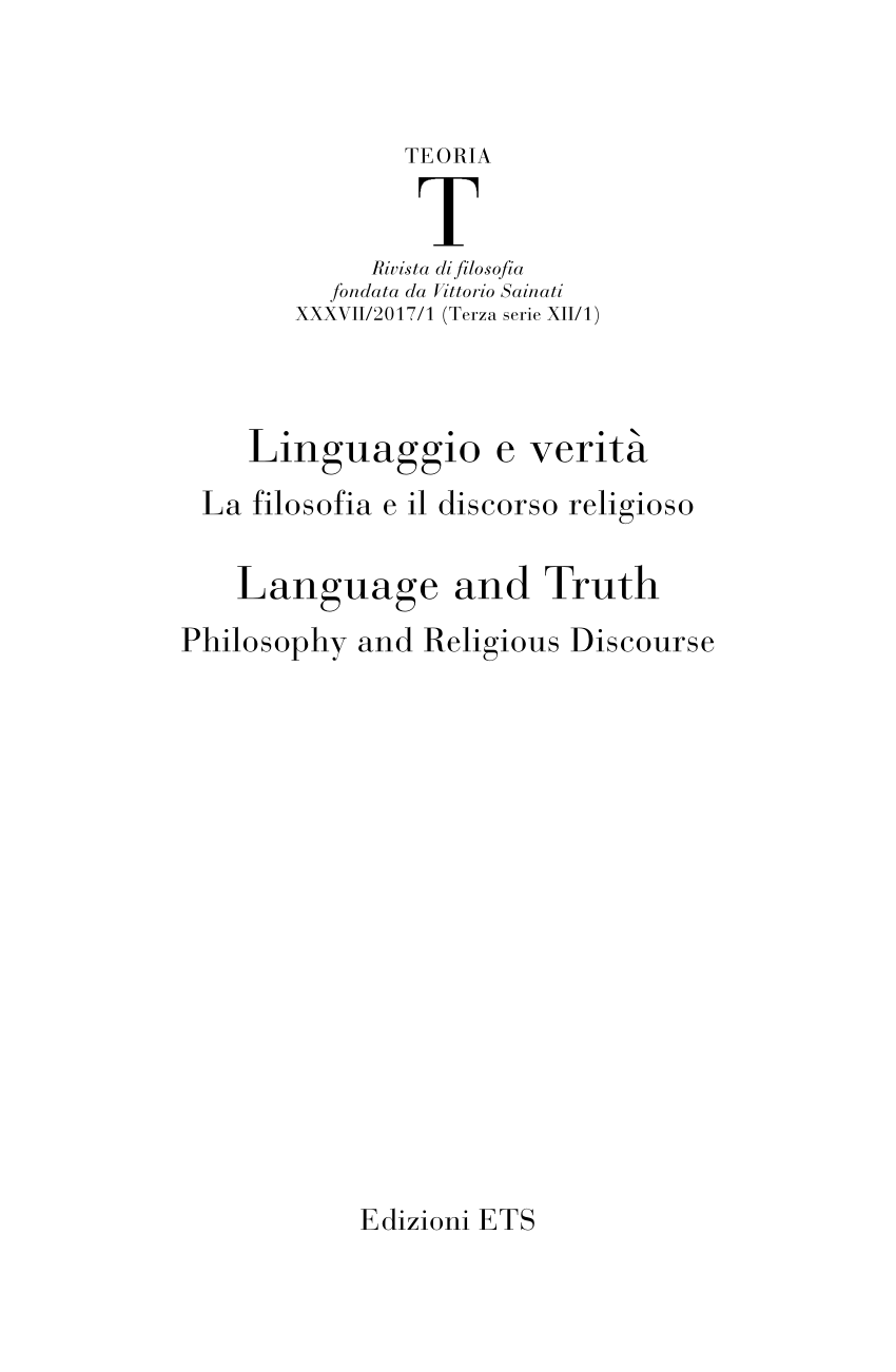 PDF) Verità e linguaggio nella filosofia di Martin Heidegger
