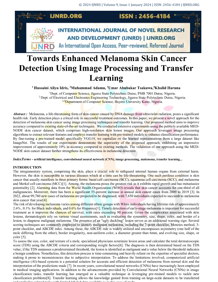 skin cancer detection using image processing research paper